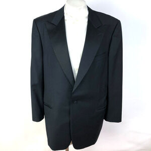 Ermenegildo Zegna 58 Men's 100% Wool One Button Tuxedo Coat Jacket Black MINT